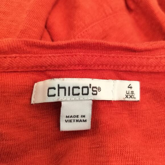 Chico's 100% Linen Knit Top Tee Tiered Short Sleeve - Picture 10 of 10